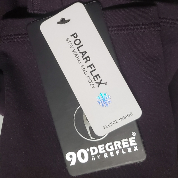 New 90 DEGREE BY REFLEX High Waist Power Flex Fleece Lined Leggings Tights L NWT - Picture 5 of 8